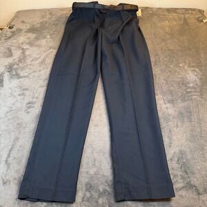 Enrico Bertucci Navy Blue Pleated Dress Pants Belt Included Mens 36x32" NWT
